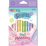 Фломастеры COLORINO Пастельные двухсторонние 10 цветов Pastel Colours