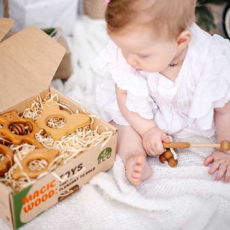 Подарочный Набор погремушек Mag Wood Лето в лесу для новорожденных