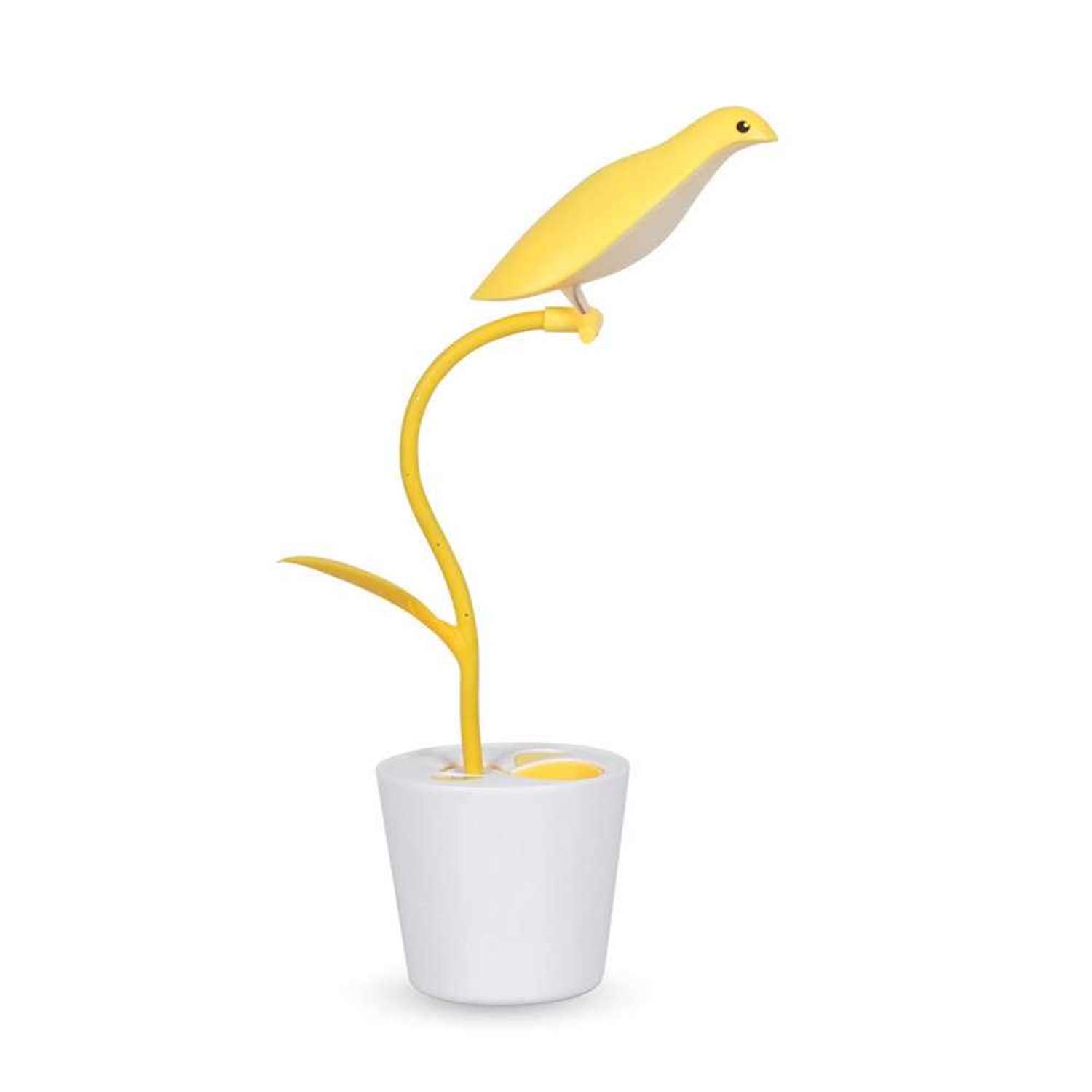 Настольная лампа Keyprods детская с USB-зарядкой и подставкой для ручек желтая птичка - фото 1