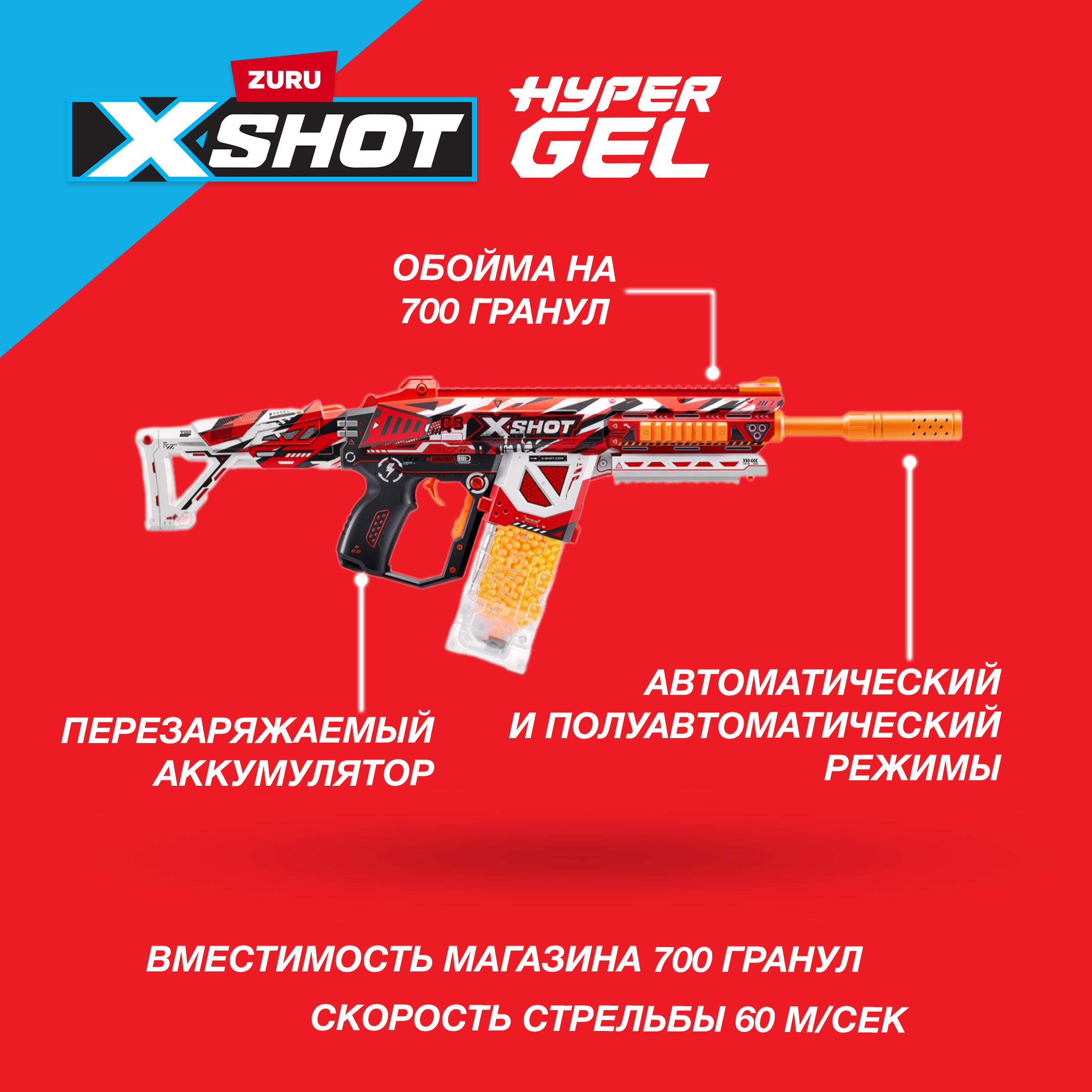 Набор игровой XSHOT Hyper Gel большой 36620 - фото 2