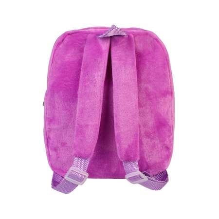 Рюкзак с игрушкой Little Mania фиолетовый Мишка бежевый