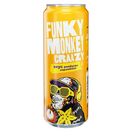 Газированный напиток FUNKY MONKEY Crazy рамбутан-карамбола 0.45 - 12 шт.