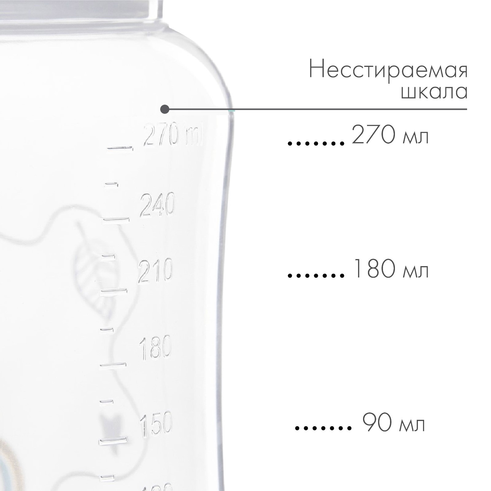 Бутылочка Mum and Baby для кормления широкое горло от 0 мес. 270 мл. - фото 3