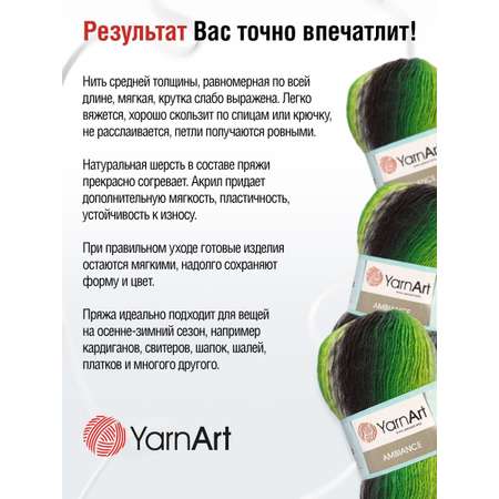 Пряжа YarnArt Ambiance полушерстяная 100 г 250 м 156 секционный 5 мотков