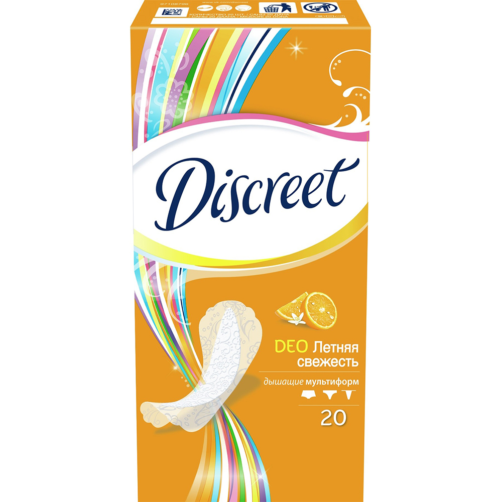 Ежедневные прокладки Discreet Multiform Deo Summer Fresh жёлтые 20шт - фото 1