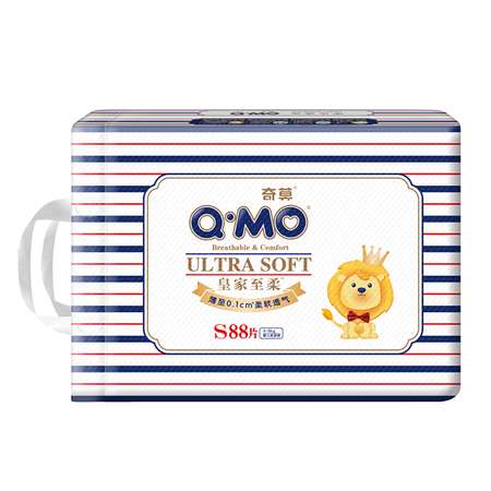 Подгузники Q-MO ультратонкие Royal Soft S 4-8кг 88шт