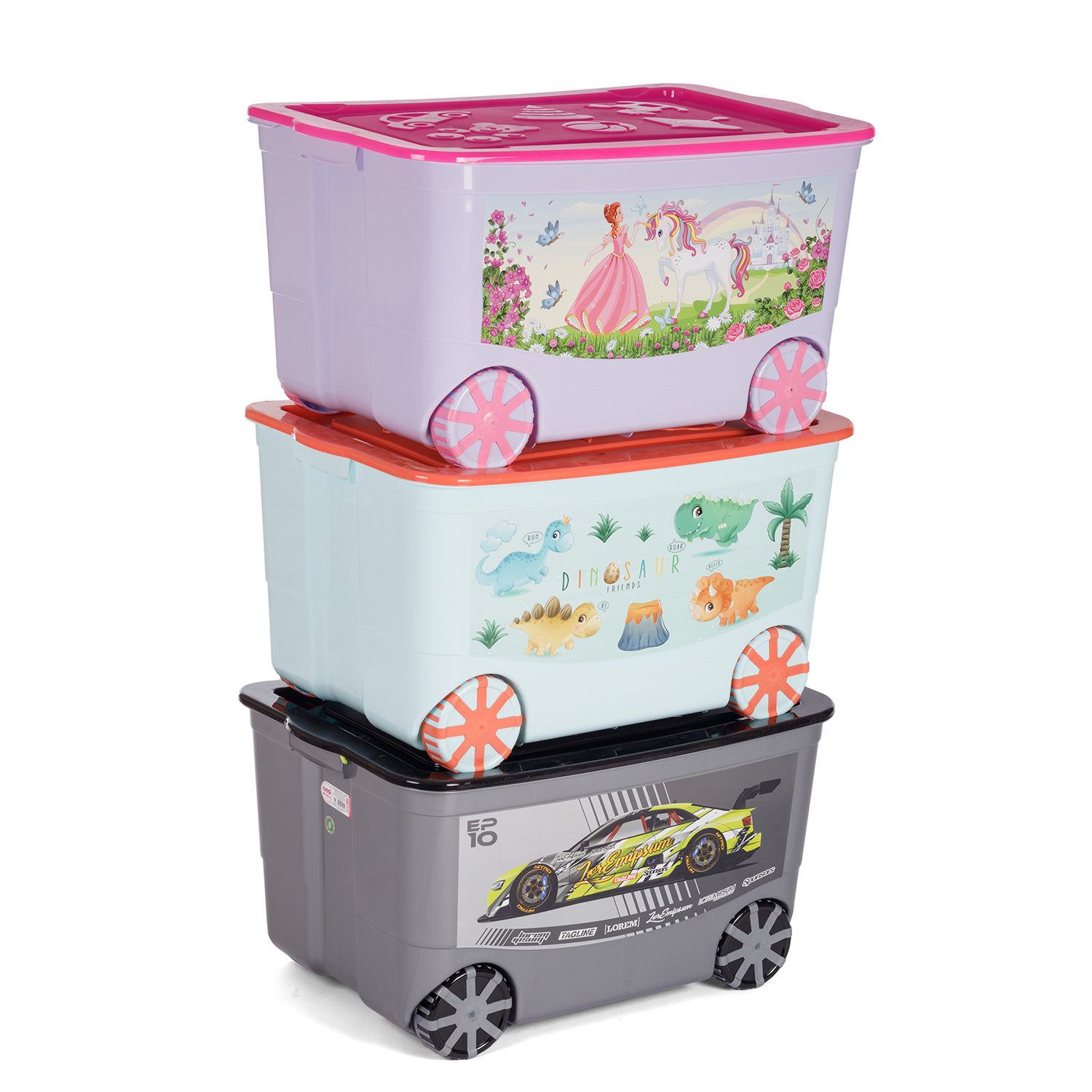 Ящик для игрушек elfplast KidsBox на колёсах лавандовый розовый - фото 6