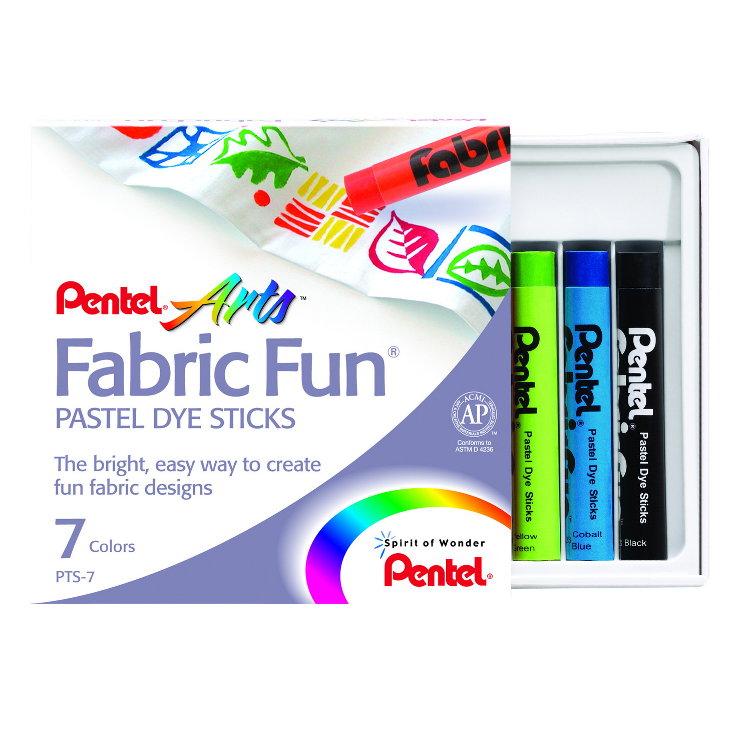 Пастель Pentel для ткани FabricFun Pastels 7 штук - фото 1