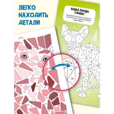 Раскраска Проф-Пресс наклейками по номерам 8 листов А4. Кошки