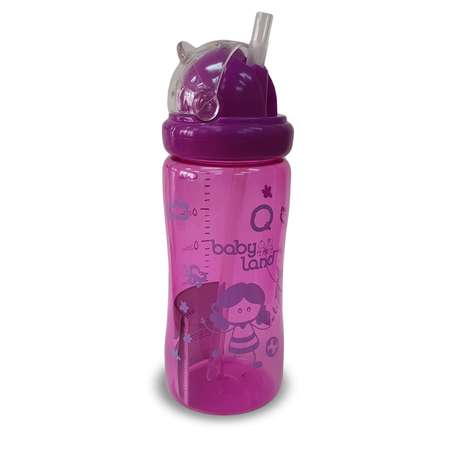 Бутылочка-поильник Baby Land с трубочкой 300мл фиолетовый