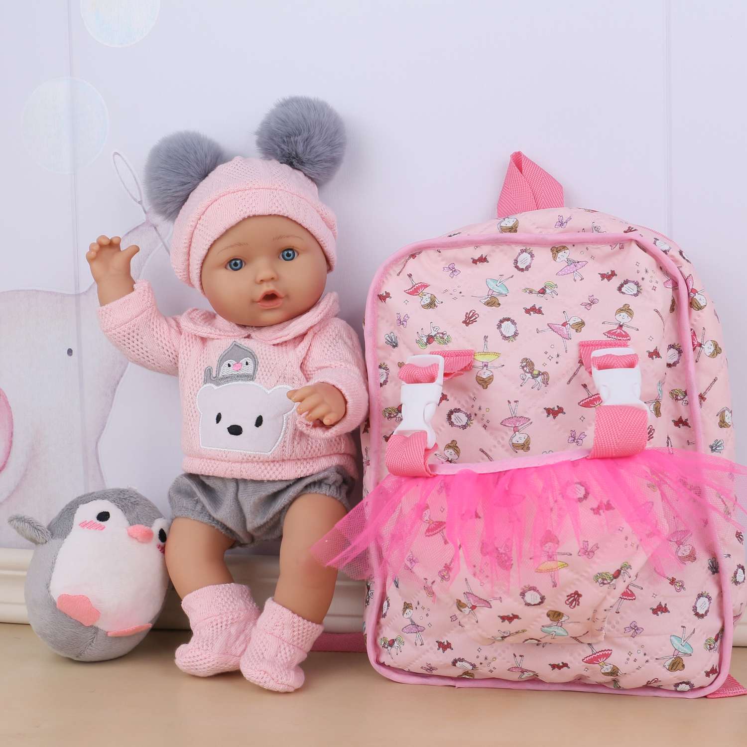 Кукла Пупс QA BABY Даша Реборн набор игрушки для ванны для девочек с рюкзаком 35 см 3506 - фото 10