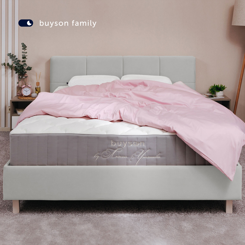 Двуспальная кровать buyson BuyGlory 200х140, серая, микровелюр - фото 11