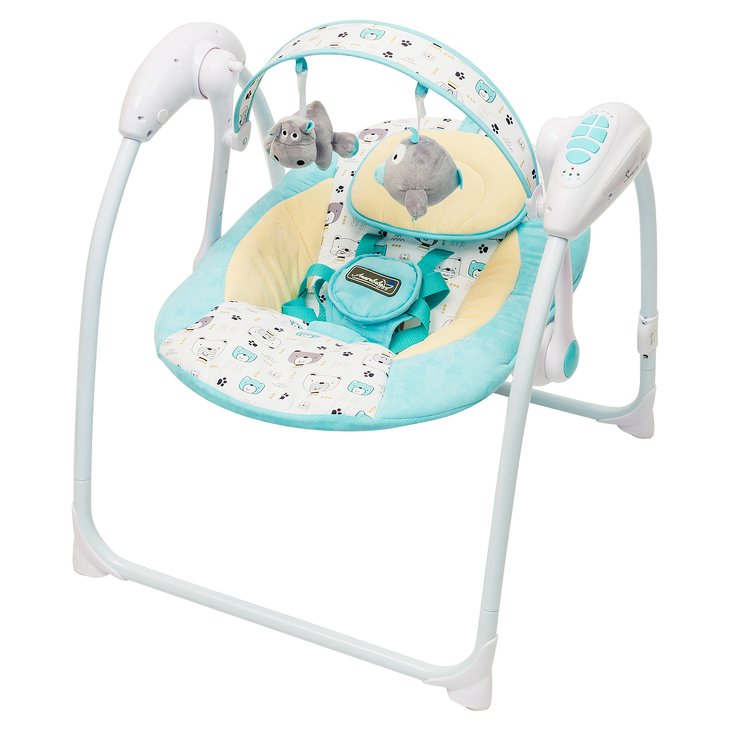 Электрокачели Amarobaby Swinging Baby Бирюзовый - фото 3