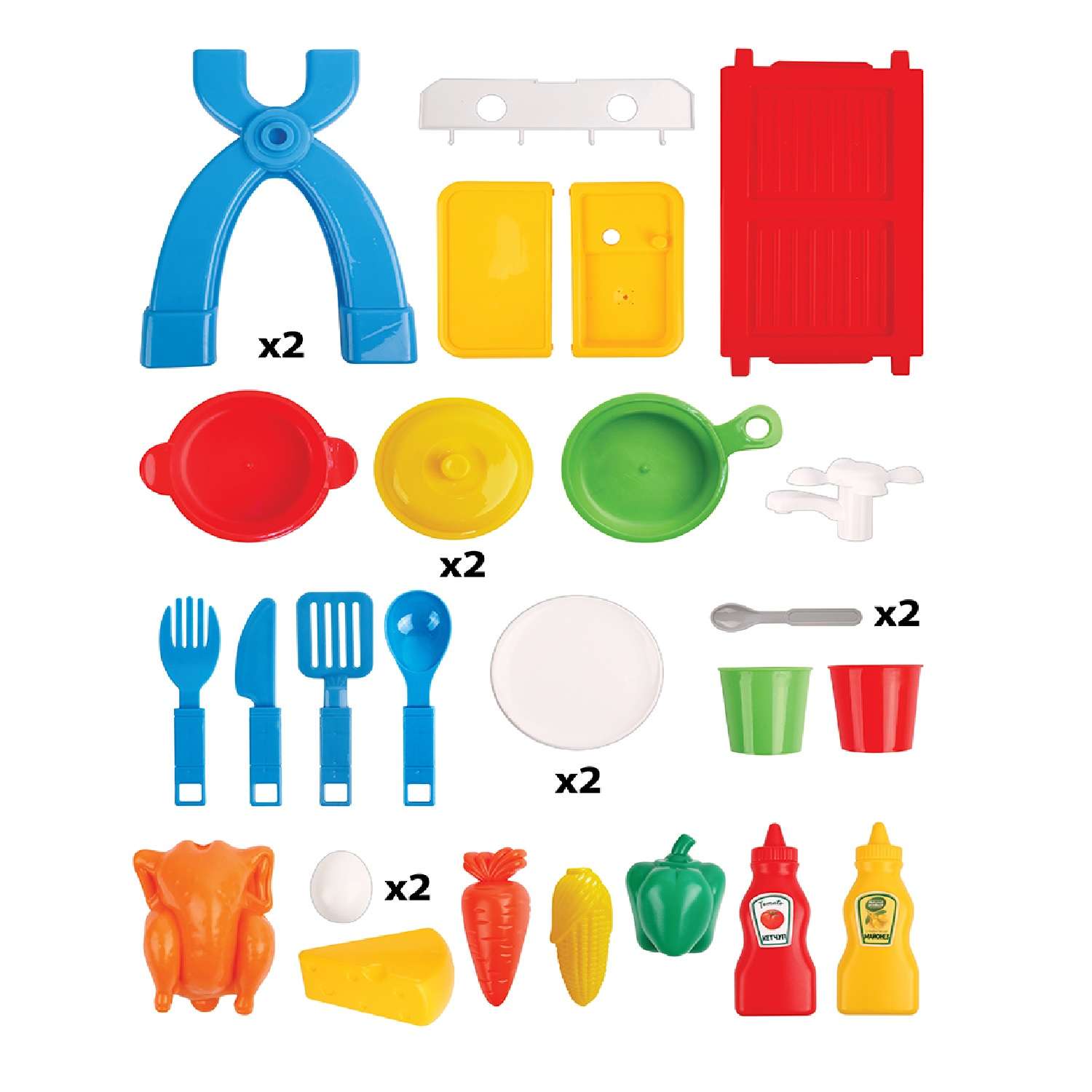 Мобильная детская кухня Green Plast игрушечная посудка и продукты - фото 4