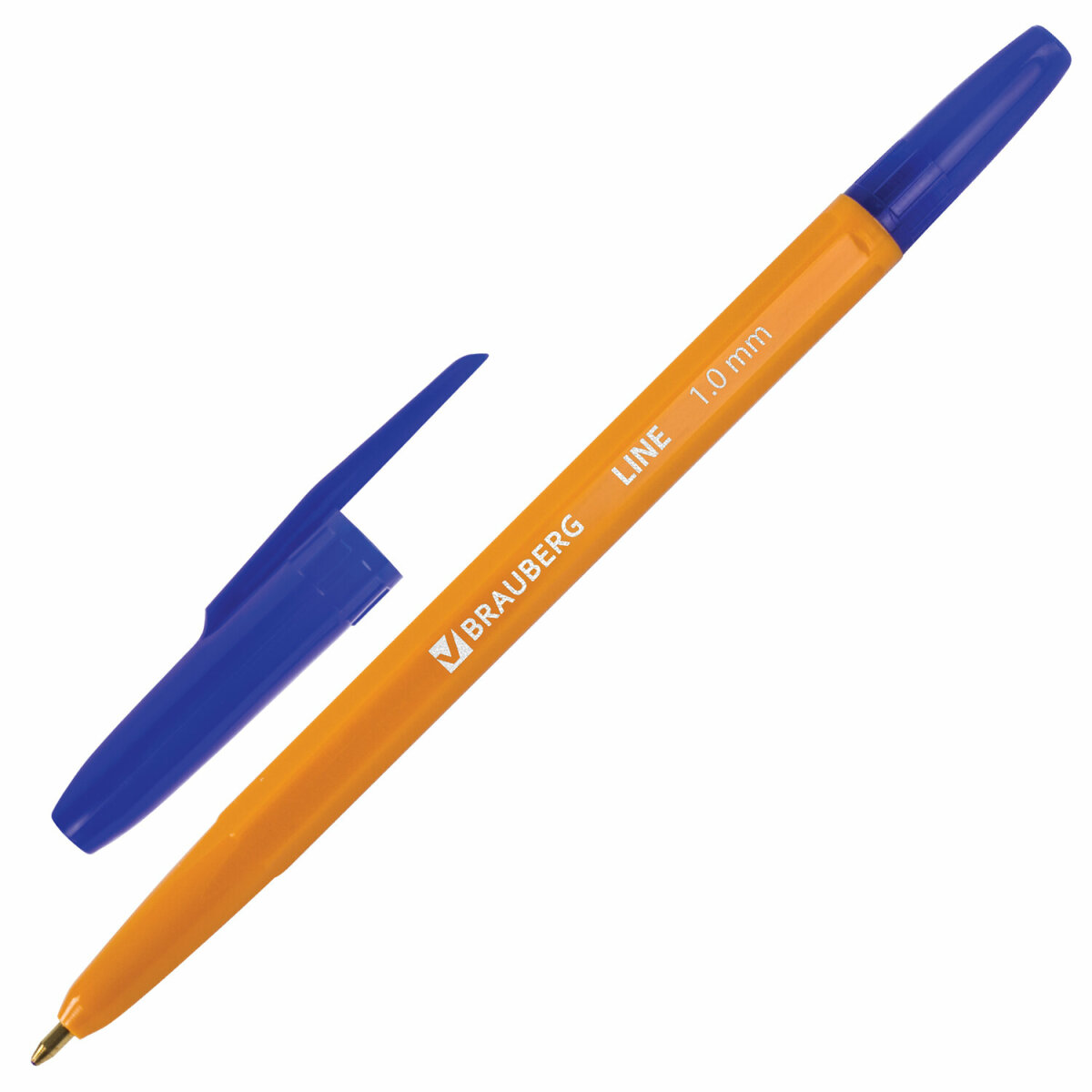 Ручки шариковые Brauberg Orange Line синие набор 50 штук - фото 6