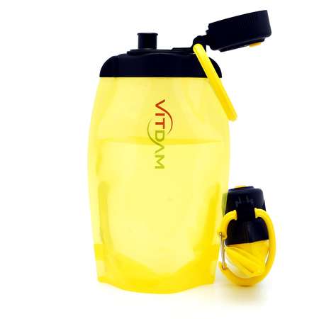 Бутылка для воды складная VITDAM МП желтая 500мл B050YES