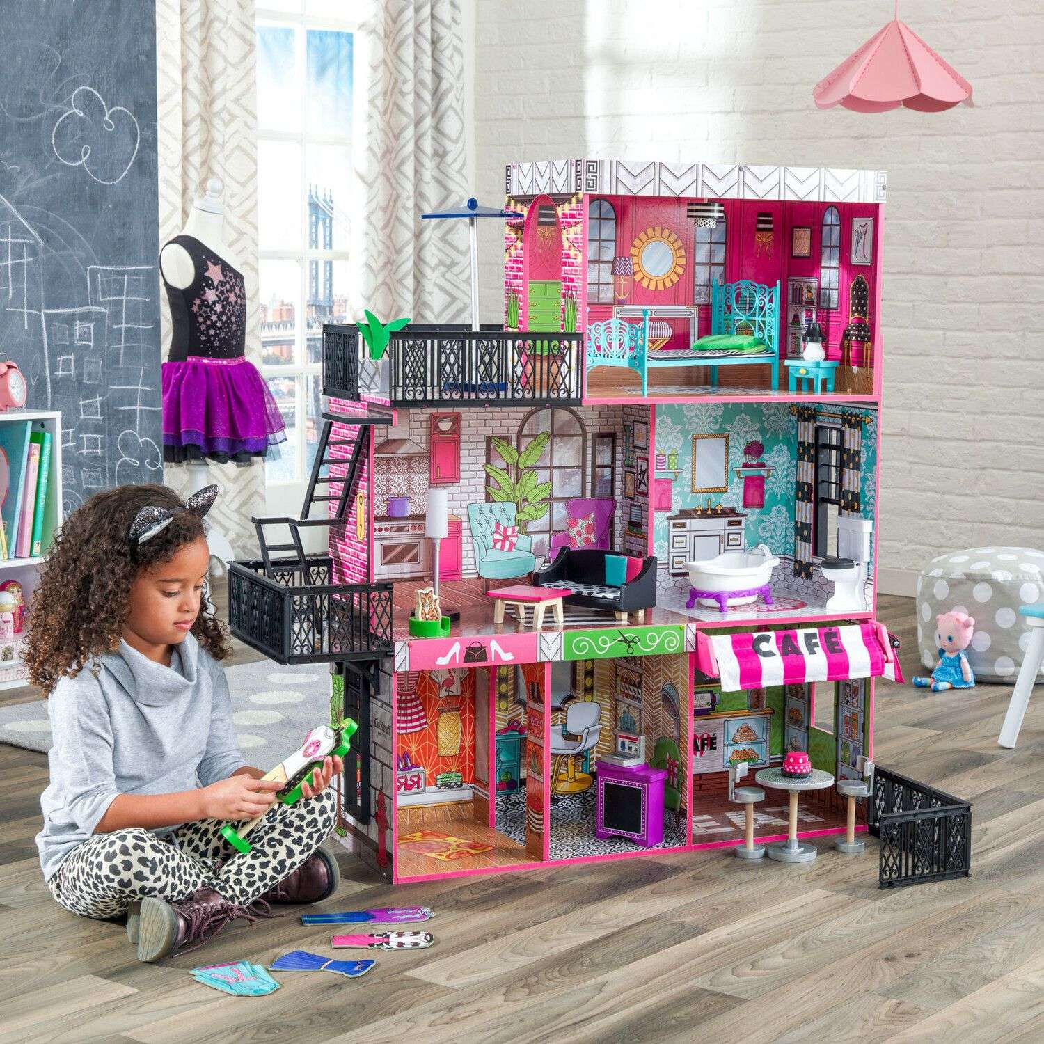 Кукольный домик  KidKraft Бруклинский лофт с мебелью 25 предметов свет звук 65922_KE 65922_KE - фото 2