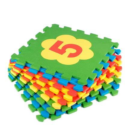 Развивающий детский коврик Eco cover игровой для ползания мягкий пол Цифры 33х33