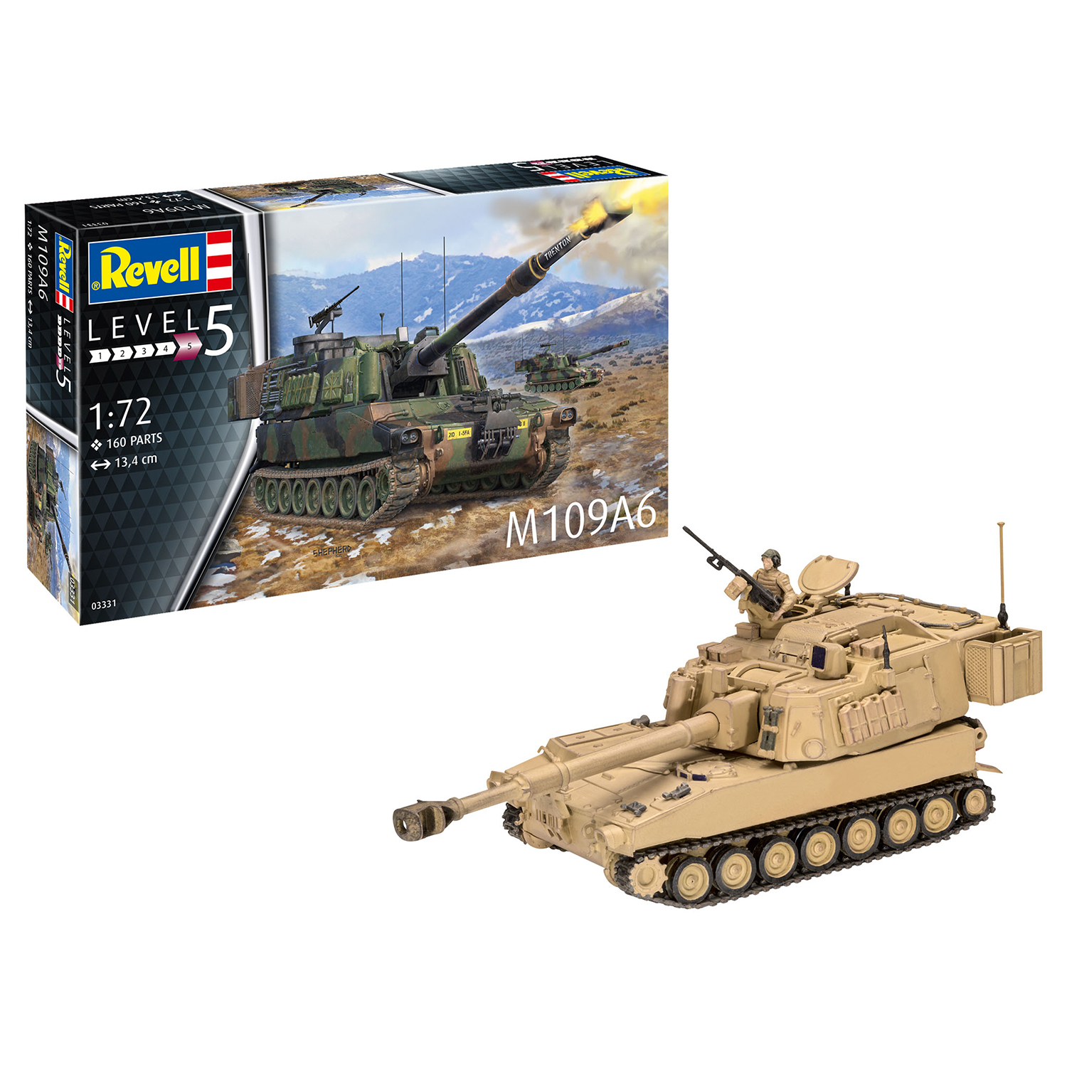 Сборная модель Revell Американская самоходная артиллерийская установка M109A6 03331 - фото 1