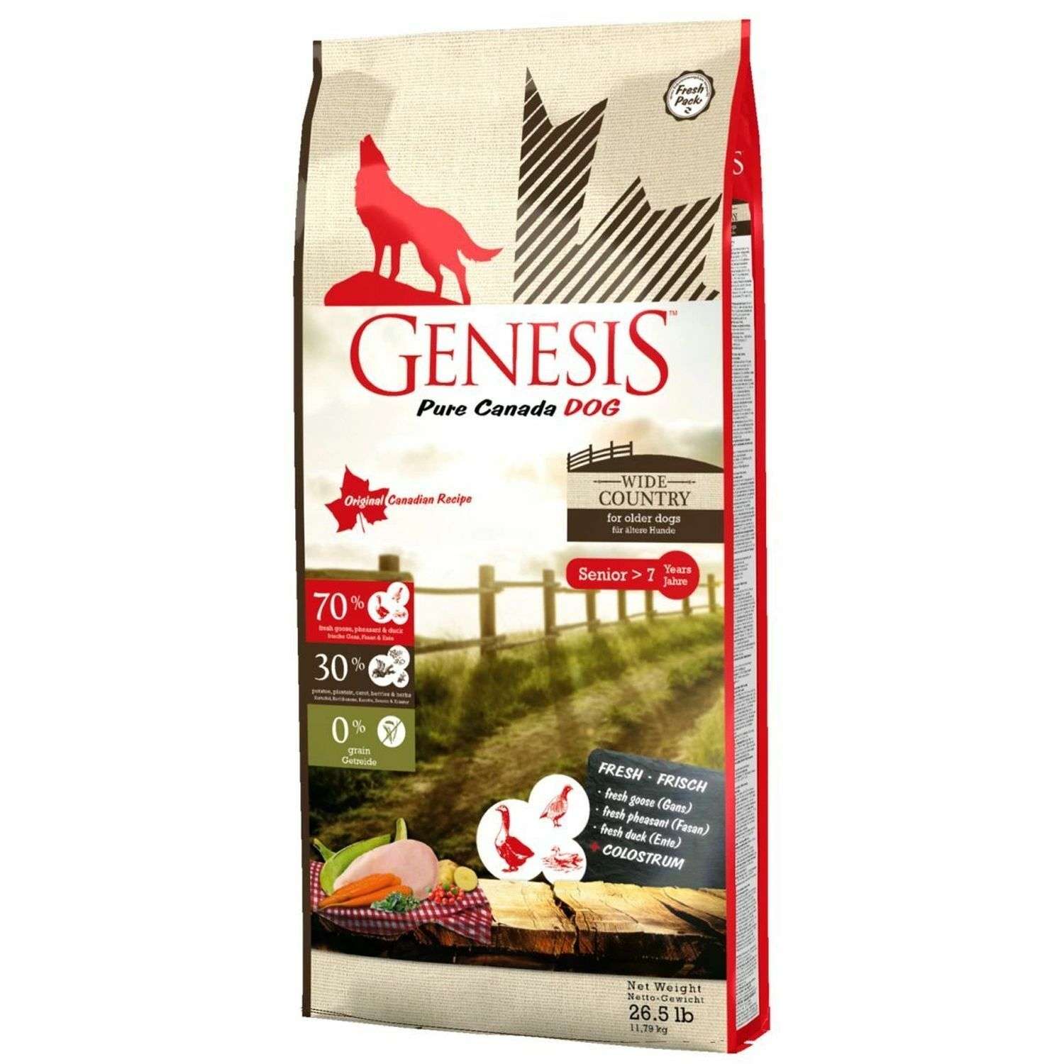 Корм для собак Genesis Pure Canada Wide Country Senior с мясом гуся фазана утки и курицы 11.79кг - фото 1