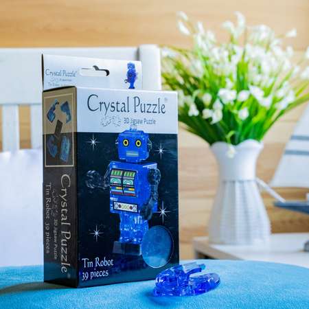 3D-пазл Crystal Puzzle IQ игра для детей кристальный Робот cиний 39 деталей