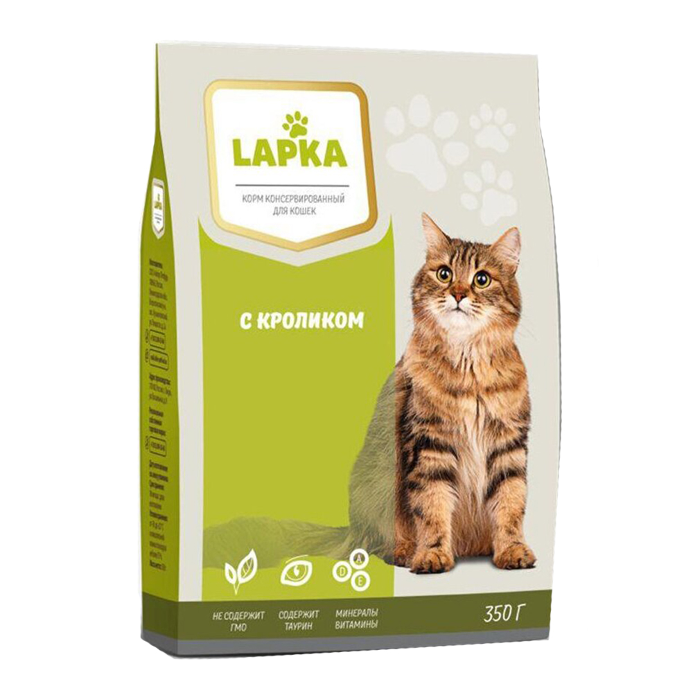 Корм сухой LAPKA для кошек со вкусом кролика 350 г - фото 1