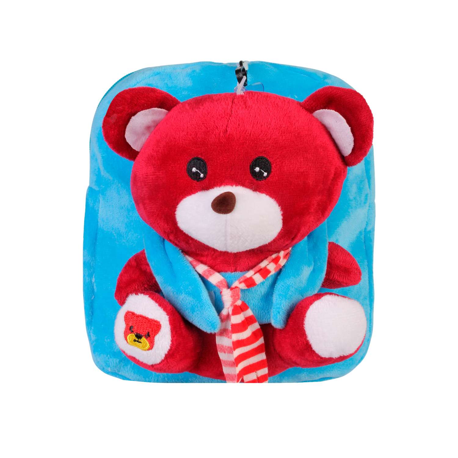 Рюкзак с игрушкой Little Mania голубой Мишка бордовый - фото 1