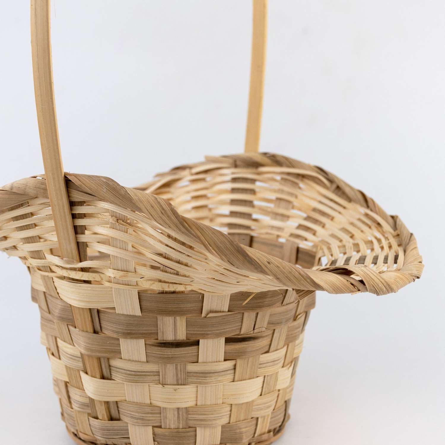 Корзина плетеная Азалия Декор Шляпа из бамбука D15x14/10xH33см натурального цвета - фото 5
