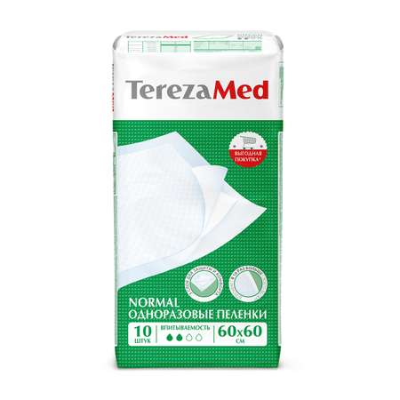 Пеленки TerezaMed впитывающие Normal 60x60 10 шт