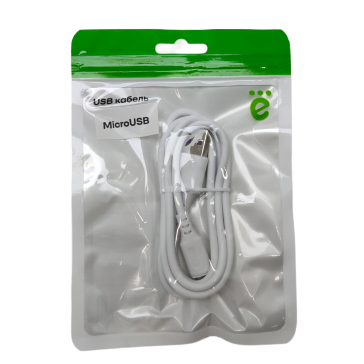 USB кабель MicroUSB 1м Белый - фото 1