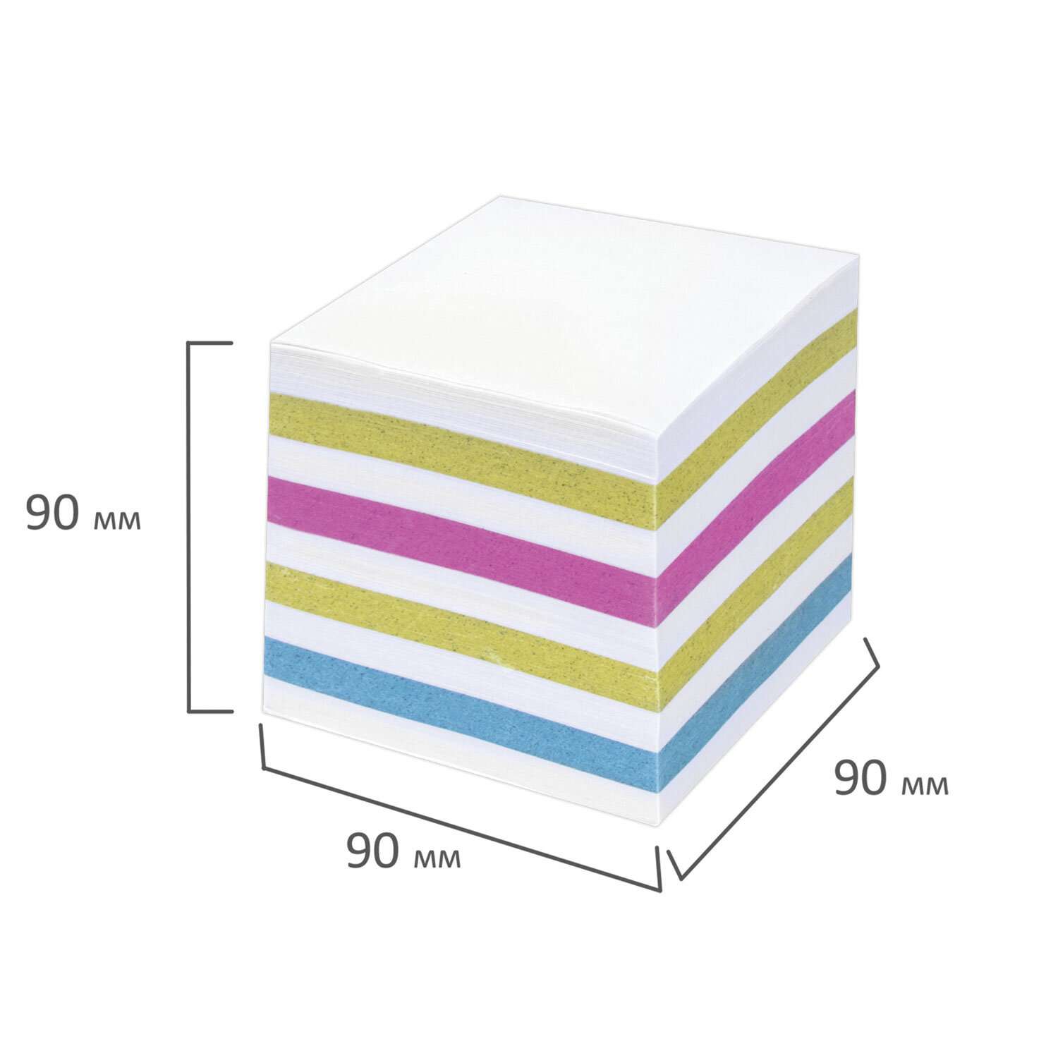 Блок бумажный Staff для записей и заметок непроклеенный куб 9х9х9 см цветной - фото 5