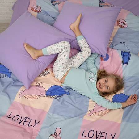 Комплект постельного белья BRAVO kids dreams Киты 1.5 спальный простыня на резинке 90х200