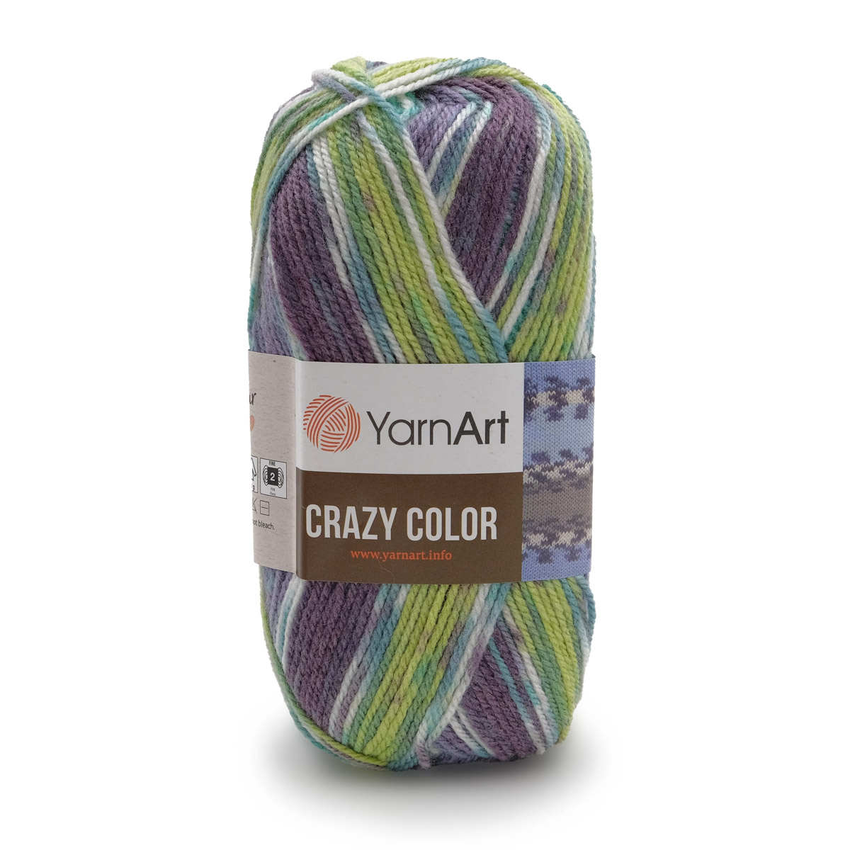 Пряжа YarnArt Crazy color мягкая с небольшим ворсом 100 г 260 м 178 секционный 5 мотков - фото 6