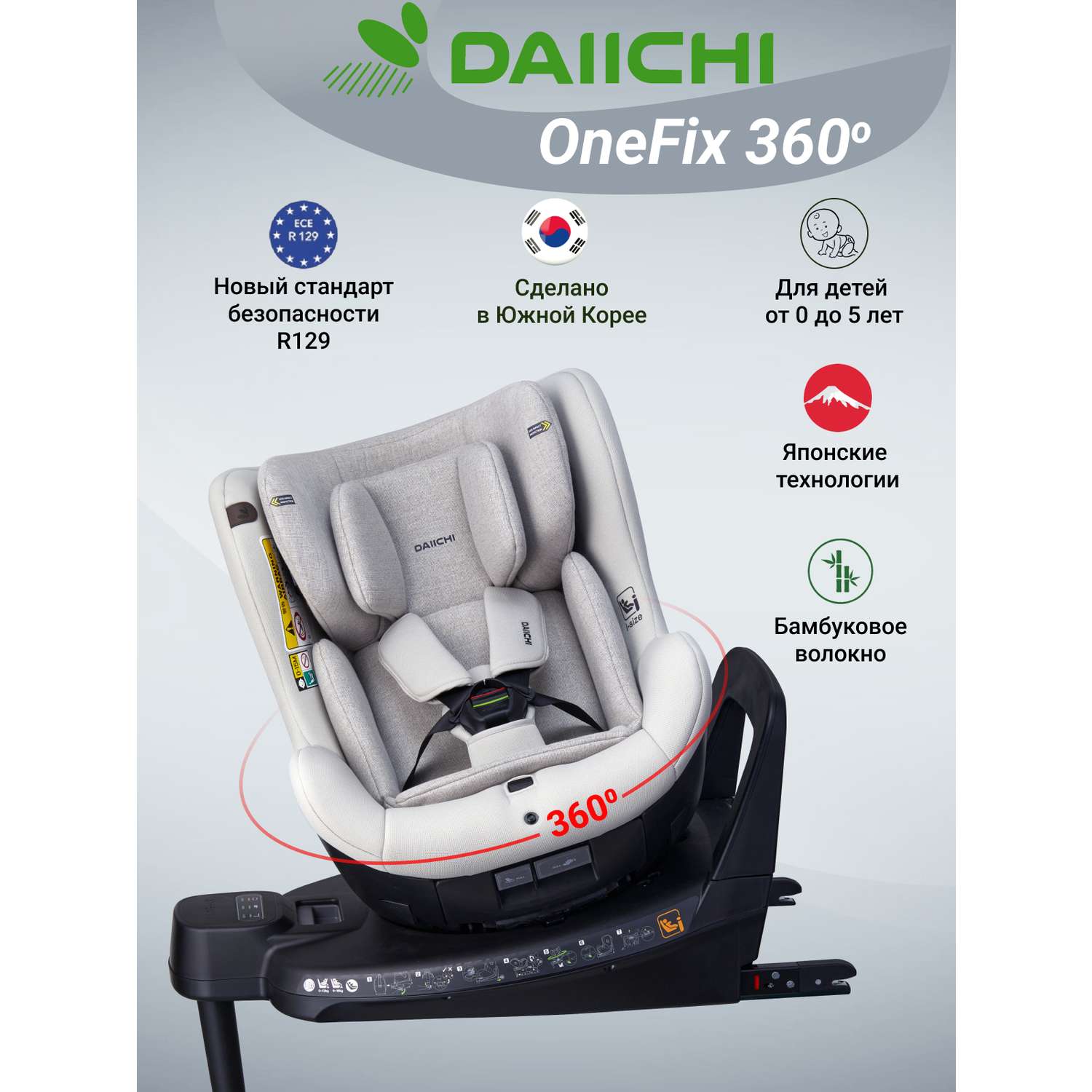 Автомобильное кресло DAIICHI One-FIX 360 i-Size - фото 1