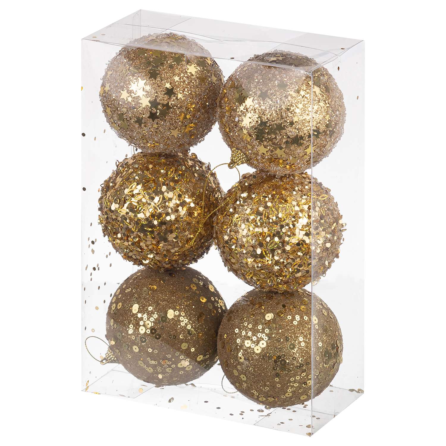 Набор 6 новогодних шаров Elan Gallery Золото - фото 6