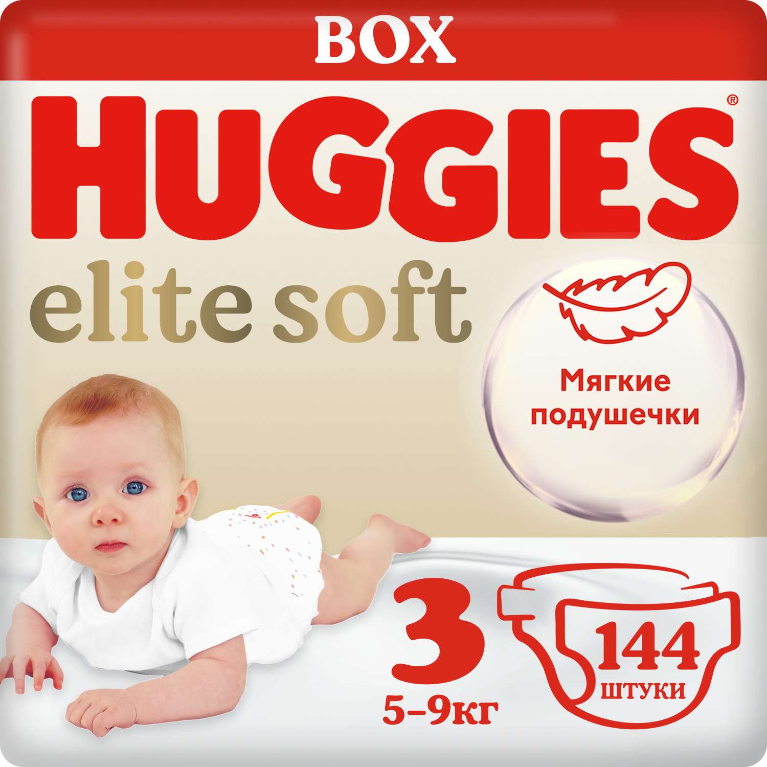 Подгузники Huggies Elite Soft 3 5-9кг 144шт - фото 1