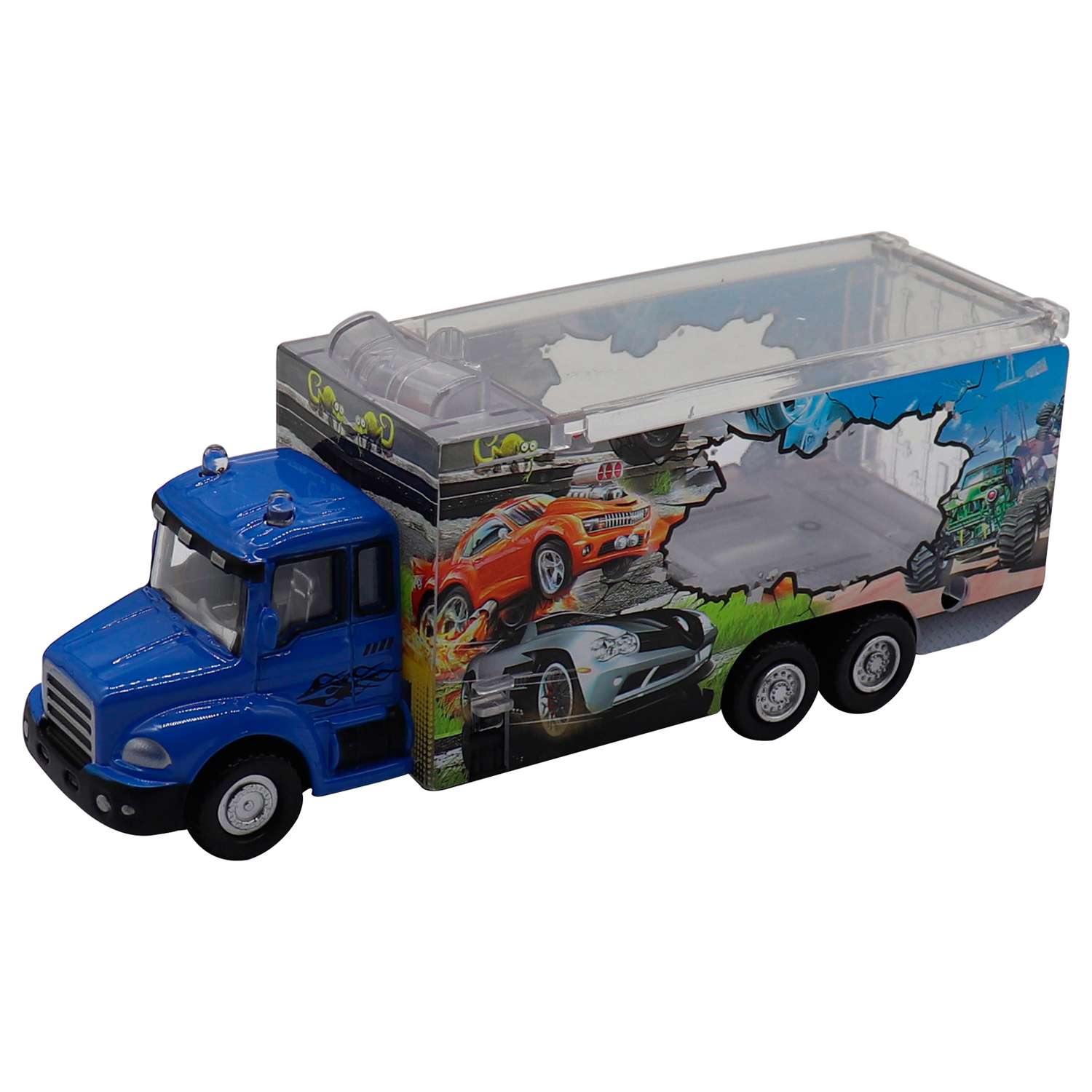 Набор игровой Funky Toys грузовик и машинка красная спусковой механизм 1:60 FT61054-МП FT61054-МП - фото 2