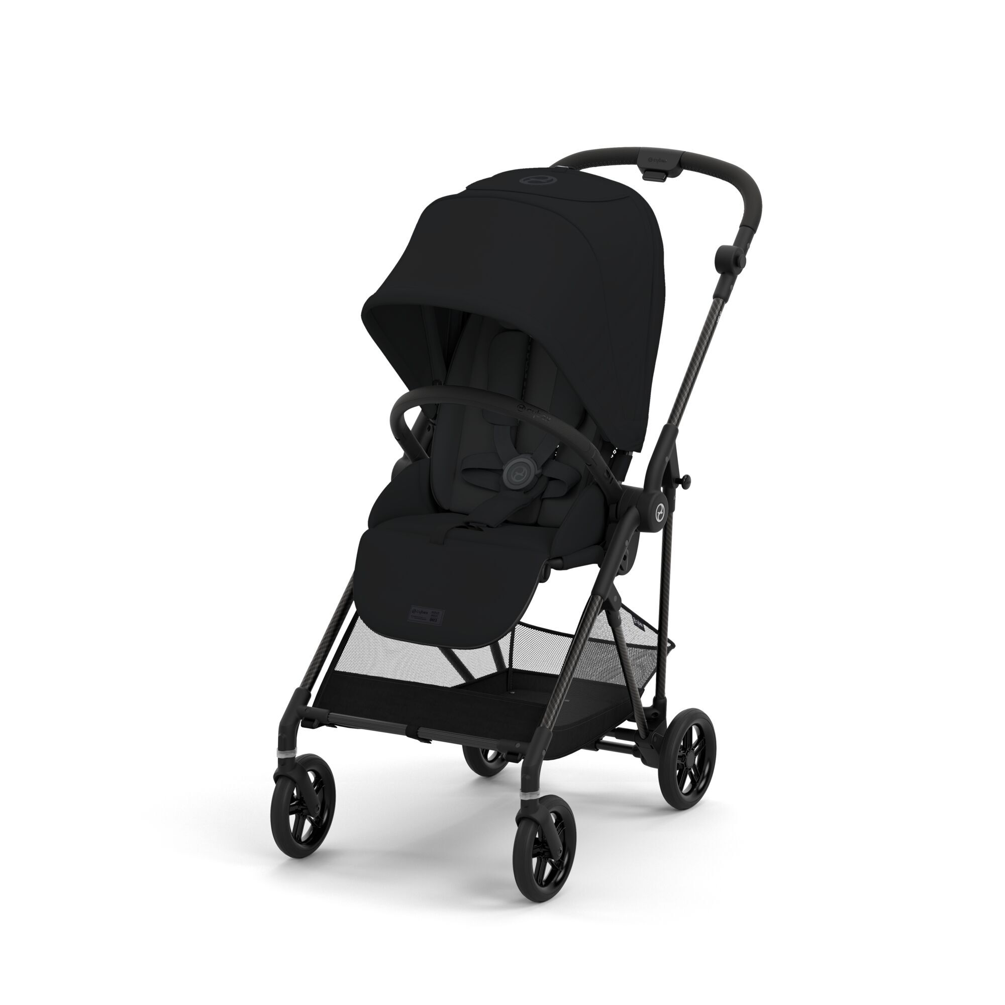 Коляская детская Cybex Melio Carbon Moon Black с дождевиком - фото 1