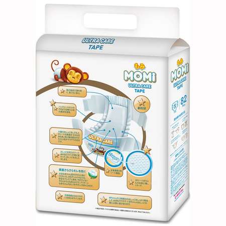 Подгузники Momi Ultra Care S 4-8кг 82шт