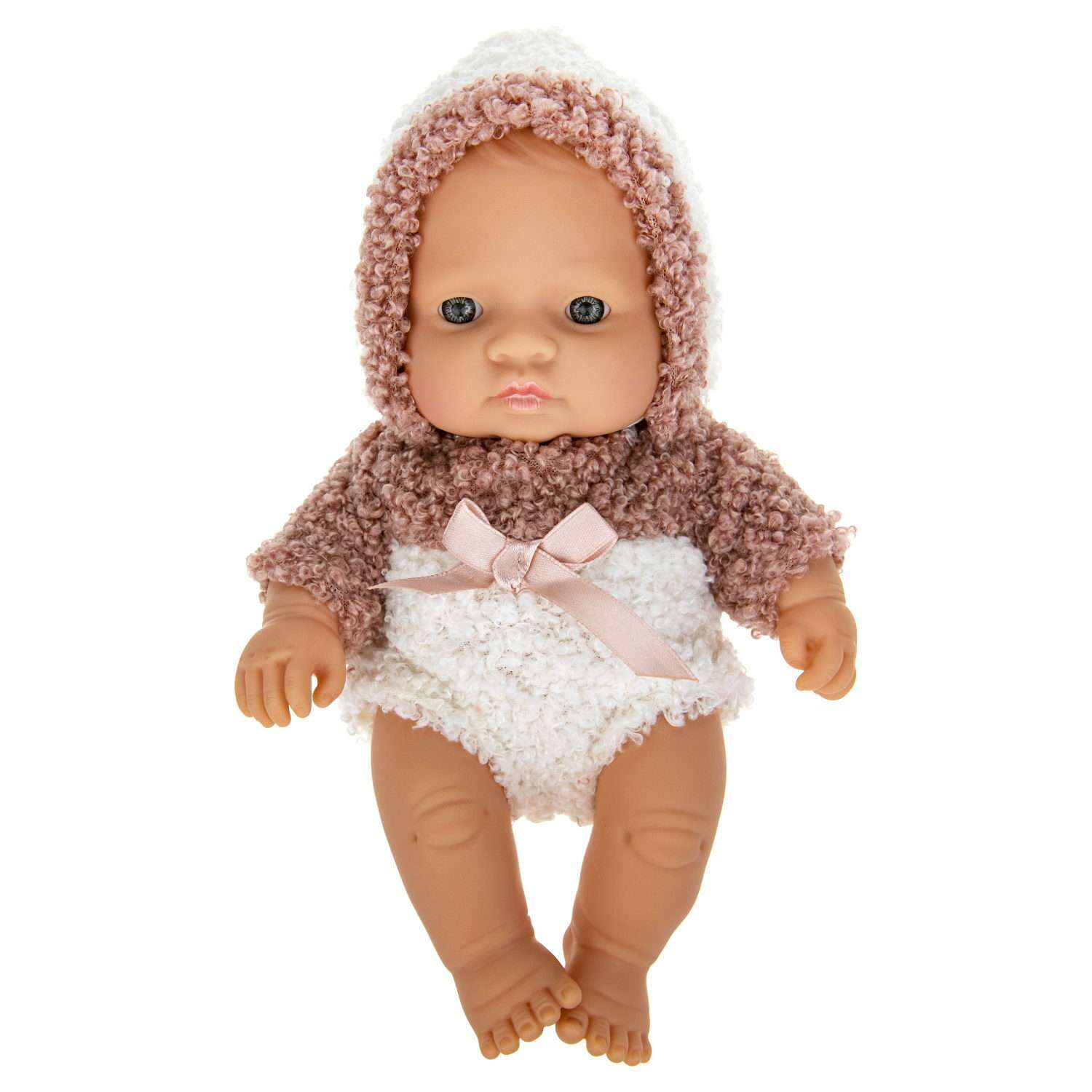 Кукла пупс 1TOY Premium реборн в коричневом комбинезоне 20 см Т22491 - фото 2