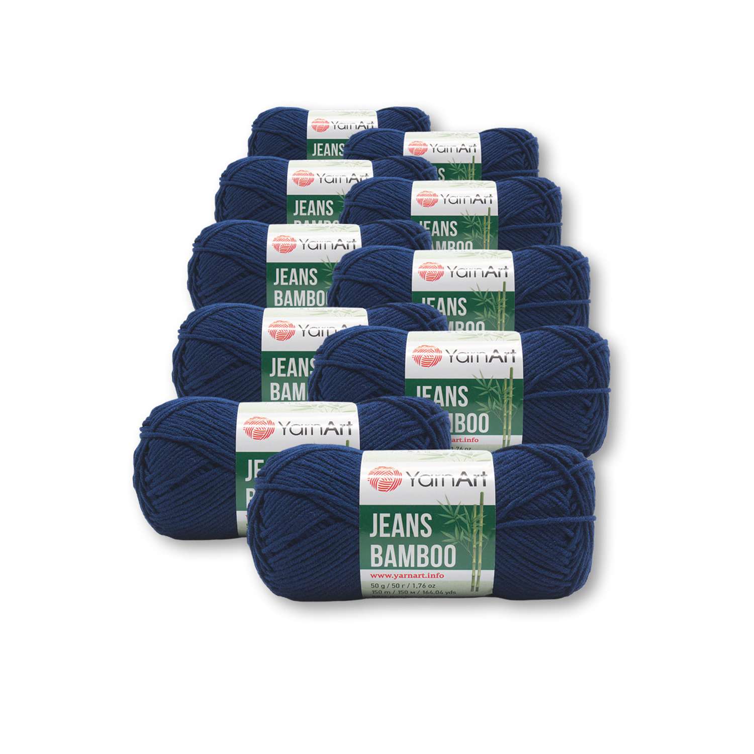 Пряжа для вязания YarnArt Jeans bamboo 50 гр 150 м бамбук полиакрил мягкая матовая 10 мотков 125 темно-синий - фото 3