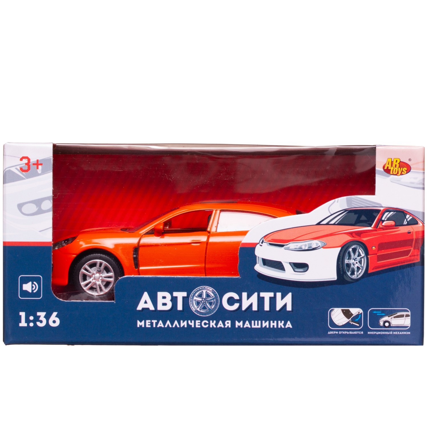 Автомобиль Abtoys АвтоСити 1:36 инерционный оранжевый C-00523/оранжевый - фото 2