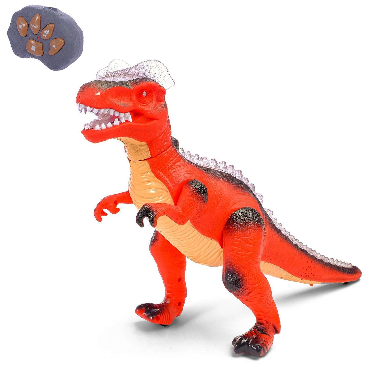 Динозавр Автоград радиоуправляемый «T Rex» световые и звуковые эффекты работает от батареек цвет красный - фото 1