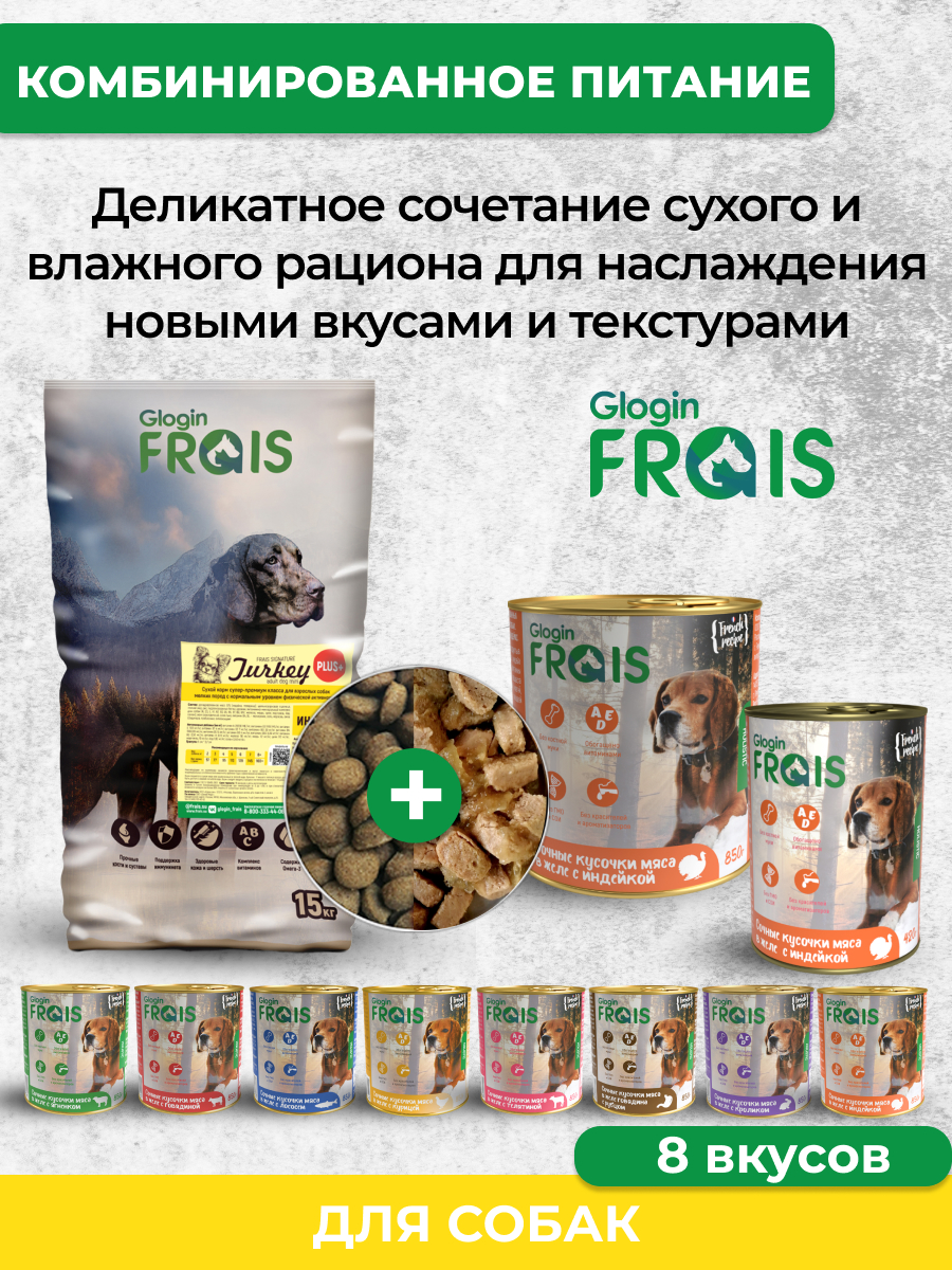 Сухой корм Frais для собак мелких пород FRAIS Plus c индейкой 15кг - фото 10