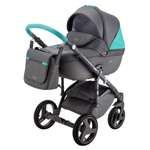 Коляска 3в1 BeBe-mobile Ravenna Sport V114 Серый+Серая кожа+MINT кожаная отделка