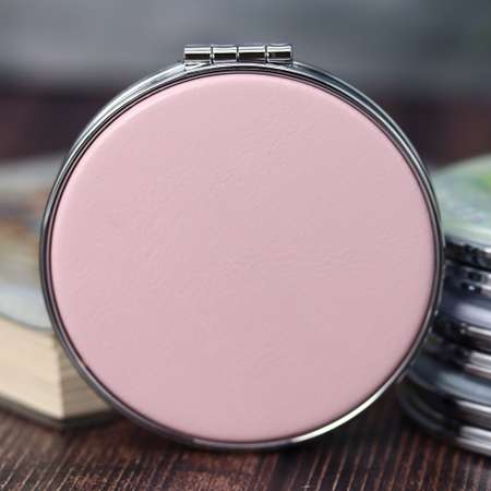Зеркало карманное iLikeGift Smile day pink с увеличением