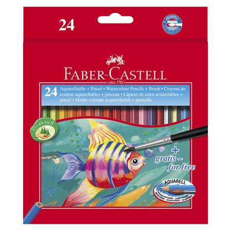 Карандаши акварельные Faber Castell с кисточкой 24шт 114425