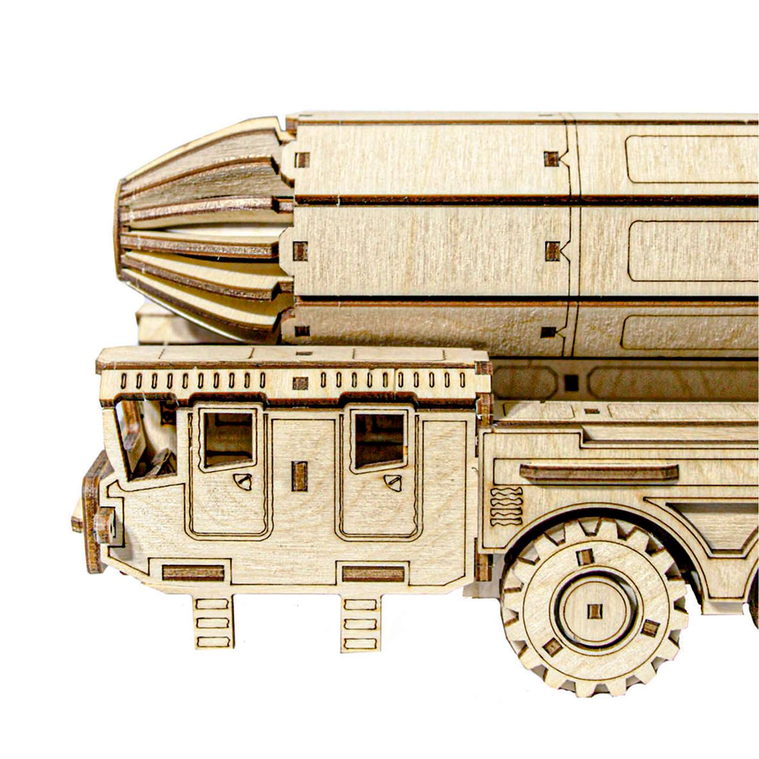 Деревянный конструктор ViromToys Сборная модель военный ракетный комплекс Тополь - фото 6