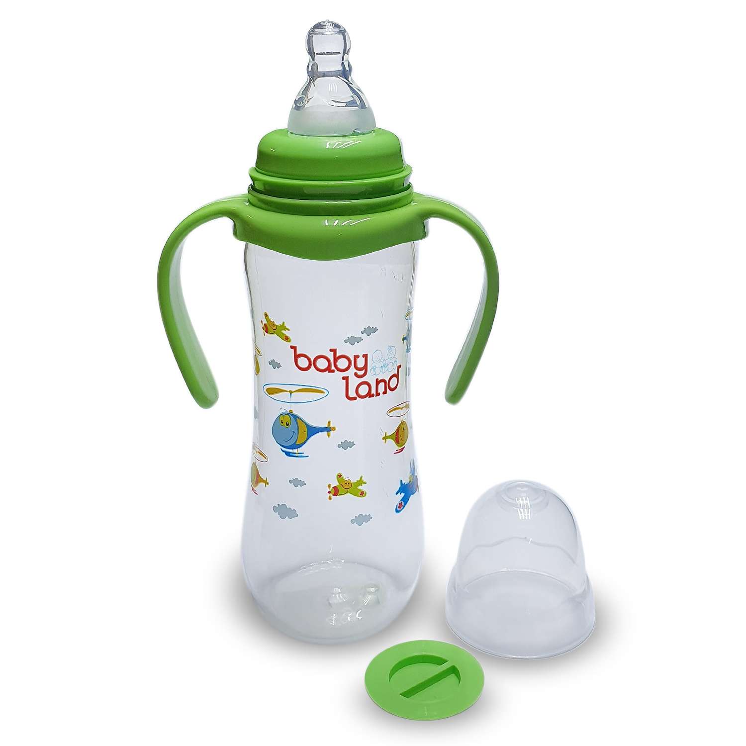 Бутылочка для кормления Baby Land 240мл с силиконовой соской Air System зеленый - фото 2