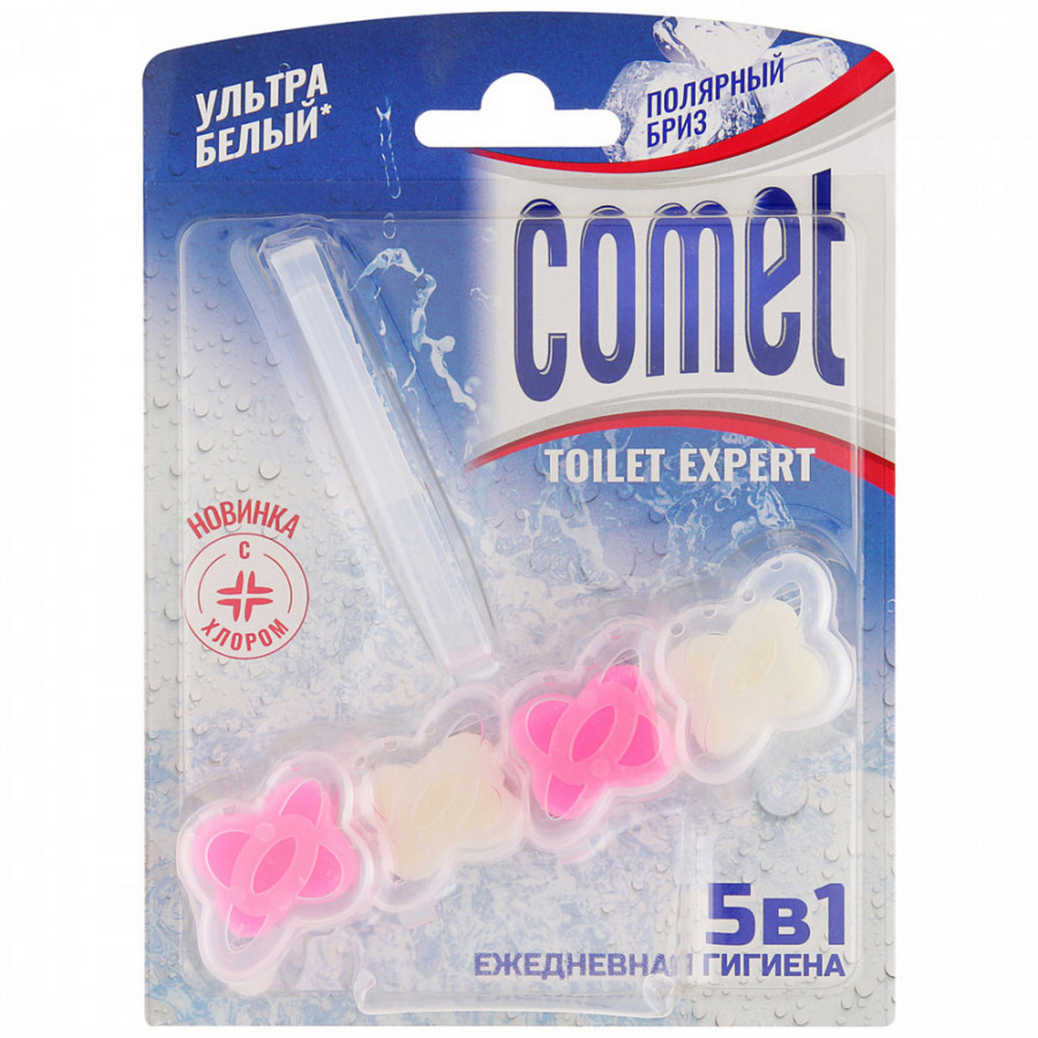 Блок для очищения унитаза Comet Полярный 48г - фото 1